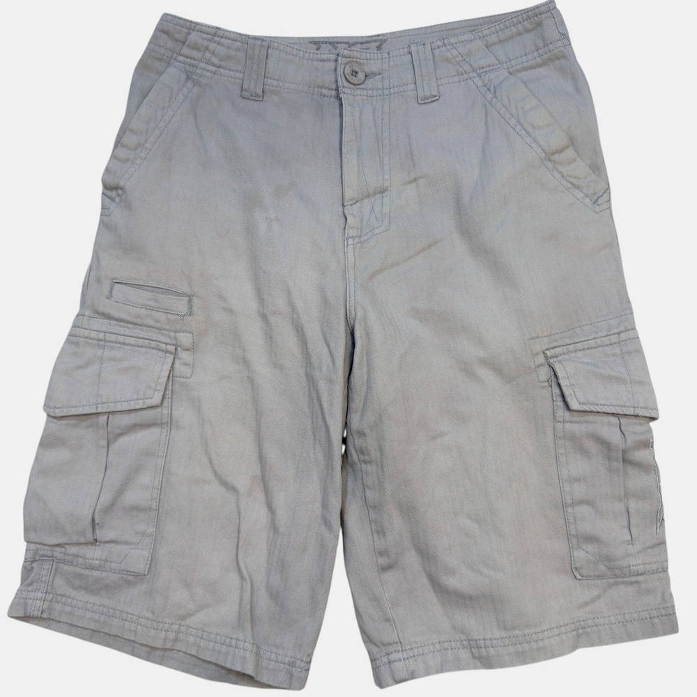 No Fear Cargo Shorts 30 Mens Herringbone Cotton Utility Grey